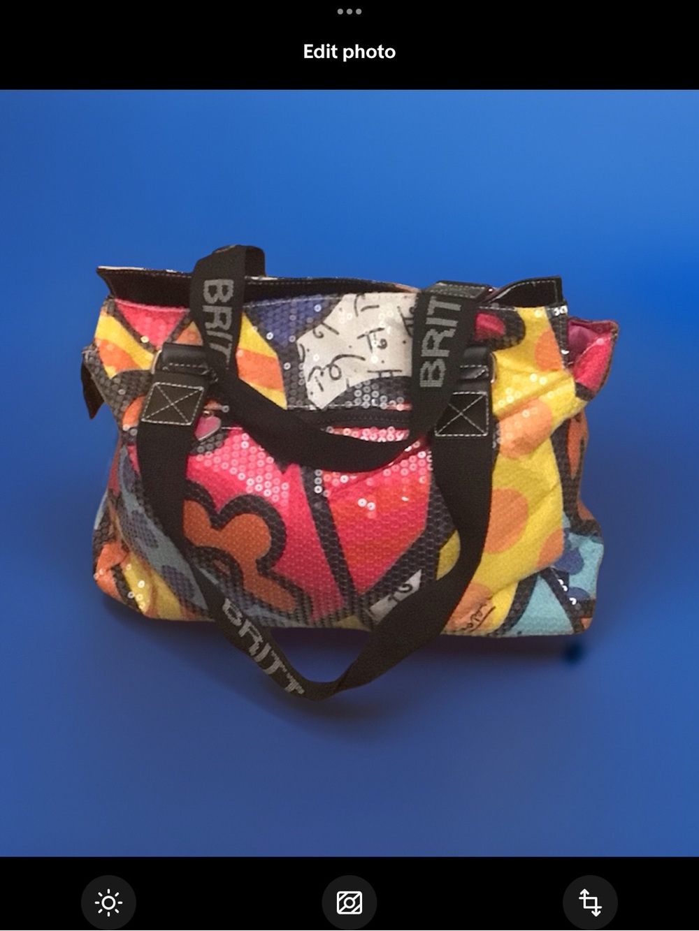 Multicolor Sequin Tote with BRIT Webbed Straps